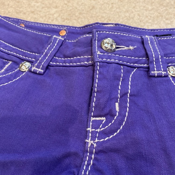 WOW! NWT💜 Miss Me cross bling purple shorts Sz 26 - Picture 5 of 7